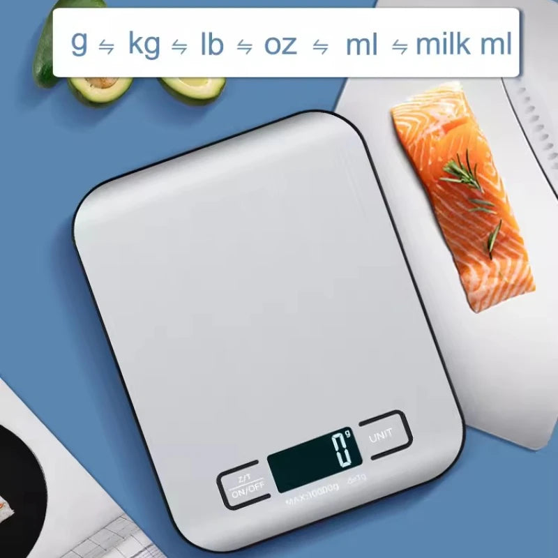 Digital Kitchen Scale LED Display 5kg/1g Stainless Steel Panel Electronic Scales Home Food Snacks Weighing Baking Tool