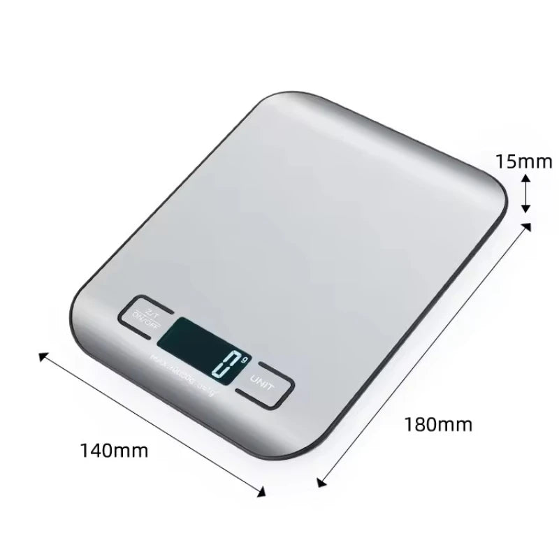 Digital Kitchen Scale LED Display 5kg/1g Stainless Steel Panel Electronic Scales Home Food Snacks Weighing Baking Tool