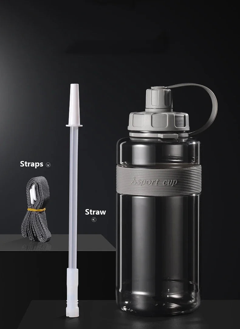 1.5/2 Liter Big Water Bottle with Straw 1.5/2L Large Capacity  Gym Sports Drinking Bottles BPA Free Fitness. great for gym lover