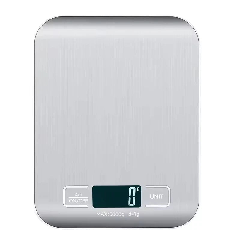 Digital Kitchen Scale LED Display 5kg/1g Stainless Steel Panel Electronic Scales Home Food Snacks Weighing Baking Tool