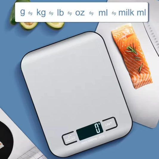 Digital Kitchen Scale LED Display 5kg/1g Stainless Steel Panel Electronic Scales Home Food Snacks Weighing Baking Tool