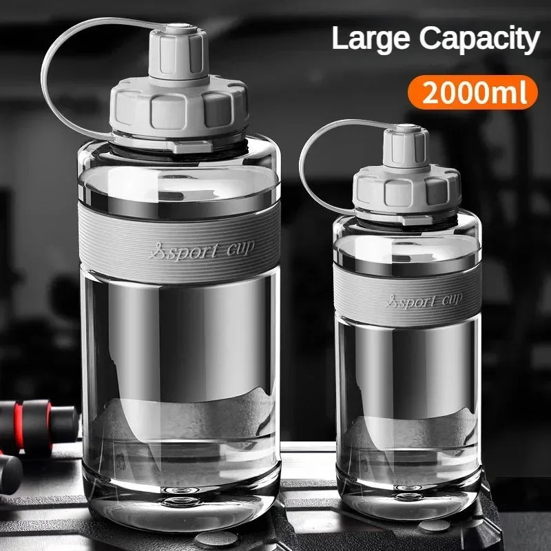 1.5/2 Liter Big Water Bottle with Straw 1.5/2L Large Capacity  Gym Sports Drinking Bottles BPA Free Fitness. great for gym lover