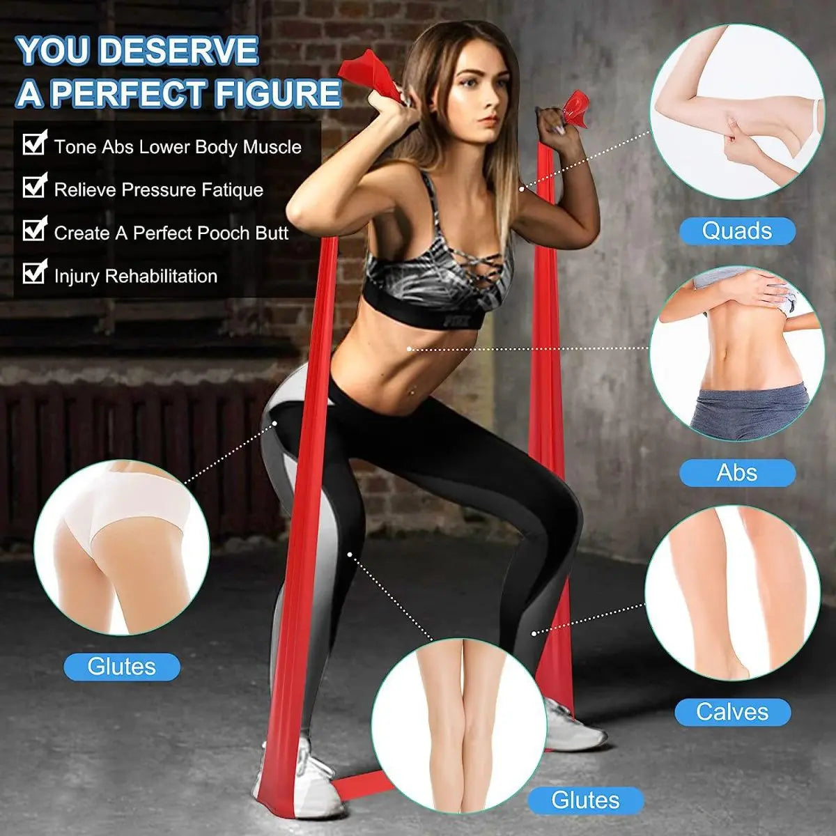 Portable Muscle Stretching Ralaxing Bands Training Resistance Band For Physical Therapy Lower Body Home Strength ElasticExercise