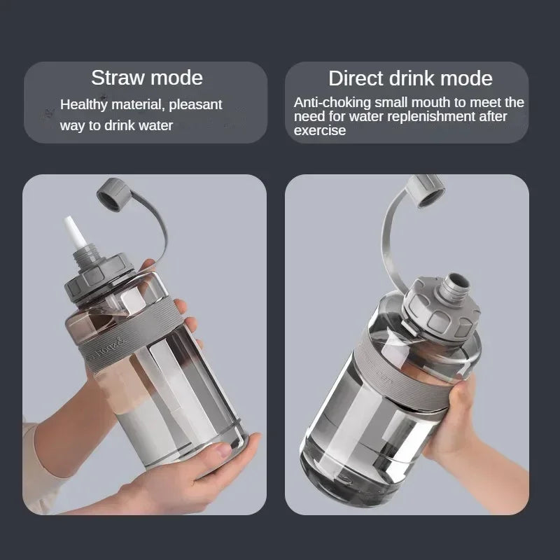 1.5/2 Liter Big Water Bottle with Straw 1.5/2L Large Capacity  Gym Sports Drinking Bottles BPA Free Fitness. great for gym lover