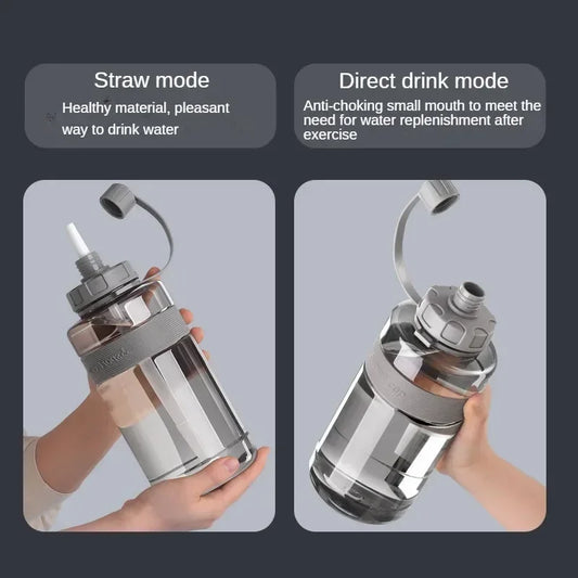 1.5/2 Liter Big Water Bottle with Straw 1.5/2L Large Capacity  Gym Sports Drinking Bottles BPA Free Fitness. great for gym lover