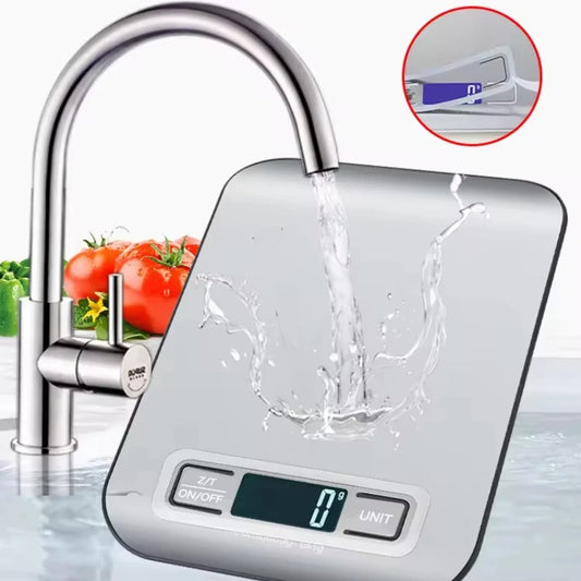Digital Kitchen Scale LED Display 5kg/1g Stainless Steel Panel Electronic Scales Home Food Snacks Weighing Baking Tool